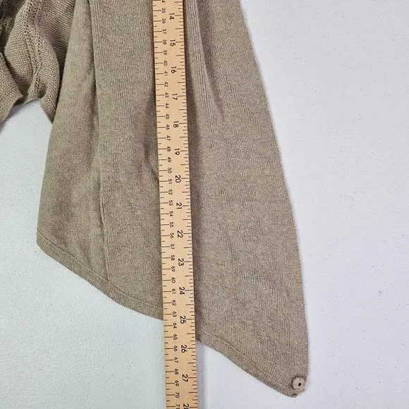 DKNY Jeans Women's XS Beige Open Front Shawl Collar Light Long Sleeve Cardigan - Picture 8 of 12